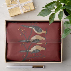 Two Turtle Doves Cut-Out Stencil Retro Style 7 Tissue Paper