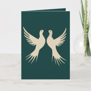 Two Turtle Doves Cut-Out Stencil-Style 2 Holiday Card