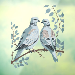 Two Turtle Doves Cut-Out Stencil-Style Window Cling