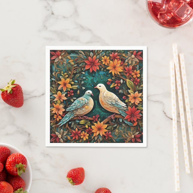 Two Turtle Doves Napkin (Insitu)