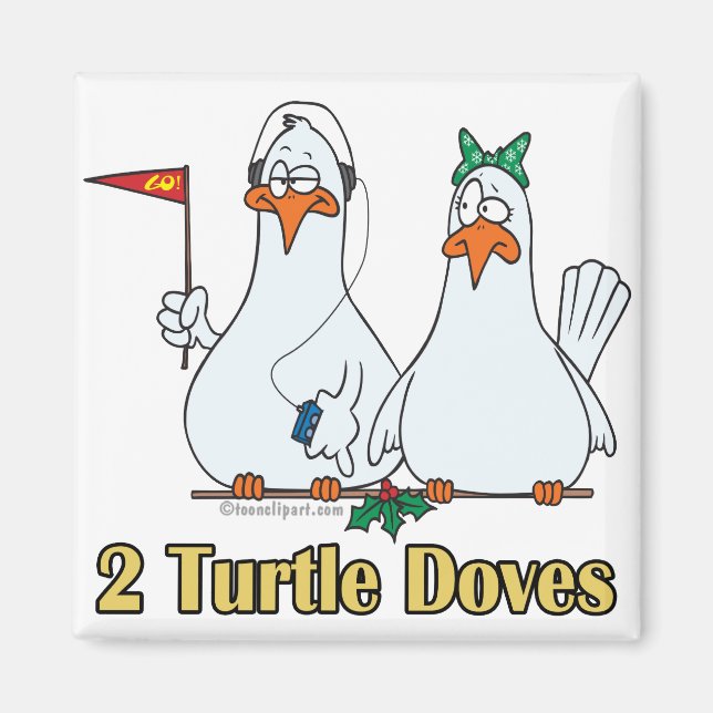 two turtle doves second 2nd day of christmas magnet (Front)