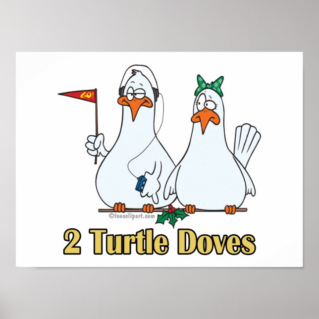 two turtle doves second 2nd day of christmas poster (Front)