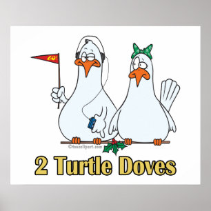 two turtle doves second 2nd day of christmas poster