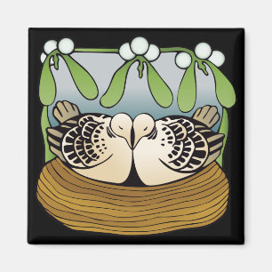 Two turtledoves refridgerator magnet
