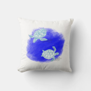 Two Turtles Swimming Cushion