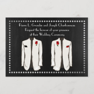 Two Tuxedo Gay Wedding Invitation