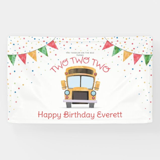 Two Two Birthday Party Banner  (Horizontal)