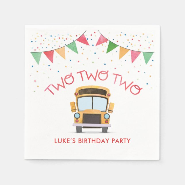 Two Two Birthday Party Table Napkin  (Front)