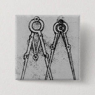Two types of adjustable-opening compass 15 cm square badge