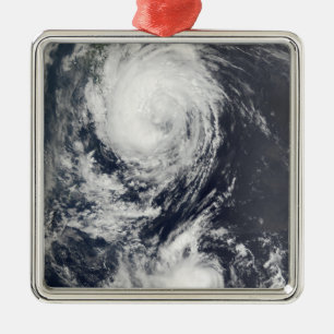 Two Typhoon systems approaching the Far East Metal Tree Decoration