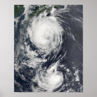 Two Typhoon systems approaching the Far East