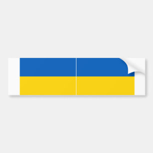 TWO Ukraine National Flag Bumper Sticker