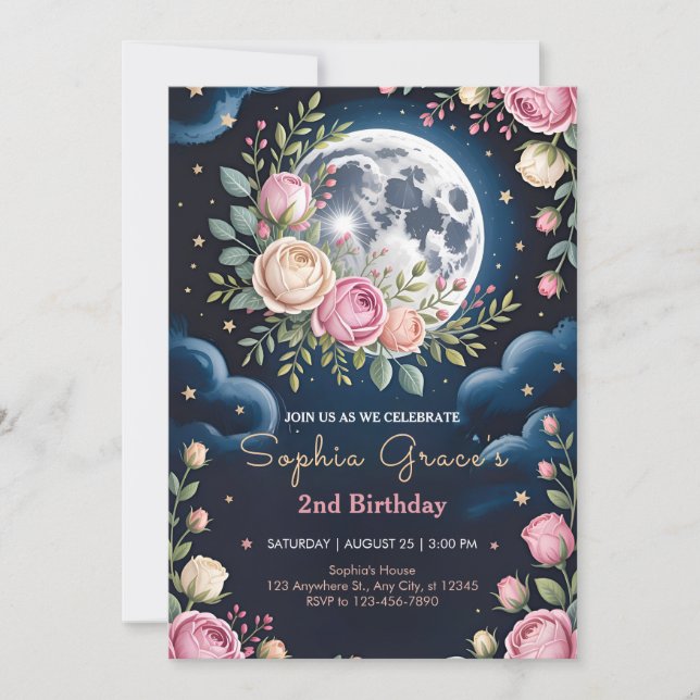 Two Under the Moonlight Invitation (Front)
