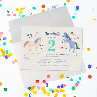 Two Unicorn Twonicorn Birthday Party Invitation