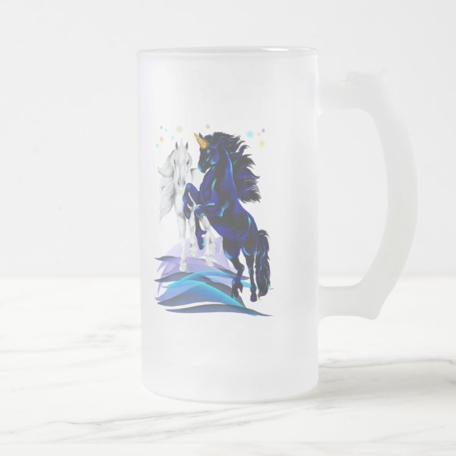 Two Unicorns and Waves Mugs (Right)