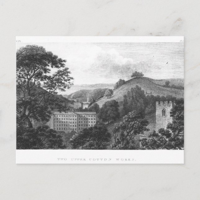 Two Upper Cotton Works, New Lanark Textile Postcard (Front)