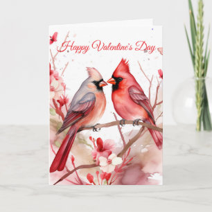 Two Valentine Cardinals Holiday Card
