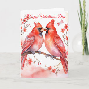 Two Valentine Cardinals Holiday Card