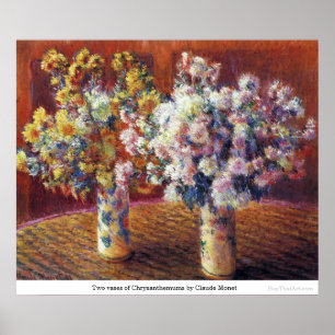 Two vases of Chrysanthemums by Claude Monet Poster