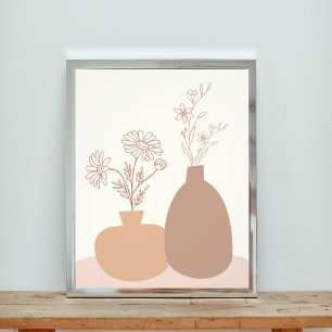  Two Vases of Flowers: A Modern Abstract  Photo Print
