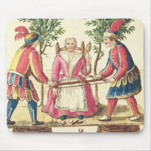Two Venetian magicians sawing a woman in half Mouse Mat