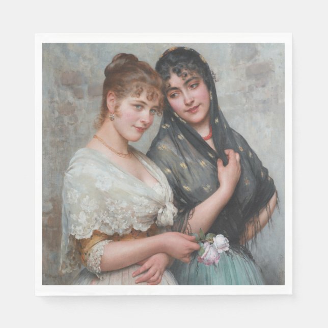 Two Venetian Women Napkin (Front)