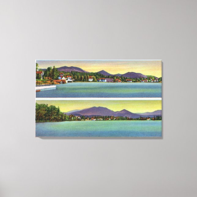 Two Views of Lake Flower Canvas Print (Front)