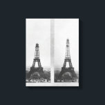 Two views of the construction of the Eiffel Canvas Print<br><div class="desc">French Photographer's Two views of the construction of the Eiffel Tower, Paris, 26th December 1888 and 20th January 1889 located at the Musee de la Ville de Paris, Musee Carnavalet, Paris, France. The Two views of the construction of the Eiffel Tower, Paris, 26th December 1888 and 20th January 1889 was...</div>