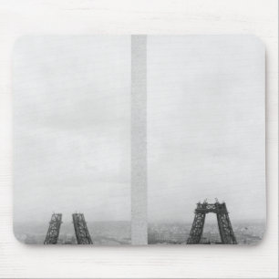 Two views of the construction of the Eiffel Mouse Mat