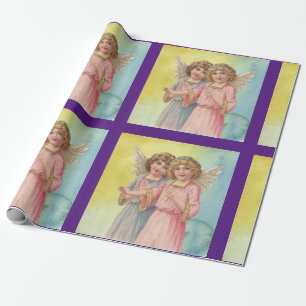 Two Vintage Angels Wrapping Paper