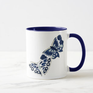 Two Vintage Blue Butterflies Mug