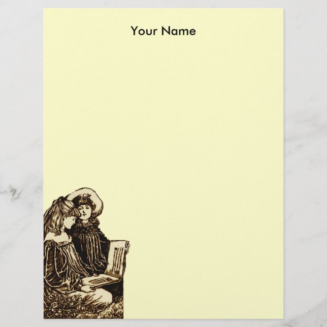 Two Vintage Girls Reading (Front)