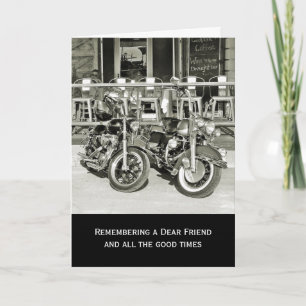 Two Vintage Motorcycles Sympathy Card