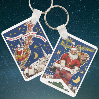 Two Vintage Twas Night Before Christmas Designs Key Ring