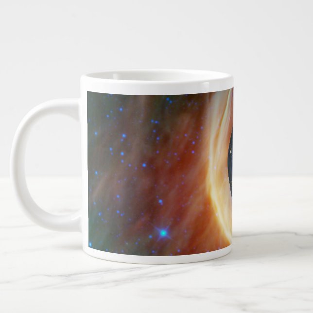 Two Voyager Spacecraft Exploring Turbulent Space. Large Coffee Mug (Left)