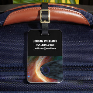 Two Voyager Spacecraft Exploring Turbulent Space. Luggage Tag