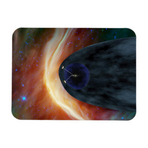 Two Voyager Spacecraft Exploring Turbulent Space. Magnet