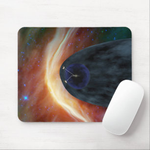 Two Voyager Spacecraft Exploring Turbulent Space. Mouse Mat