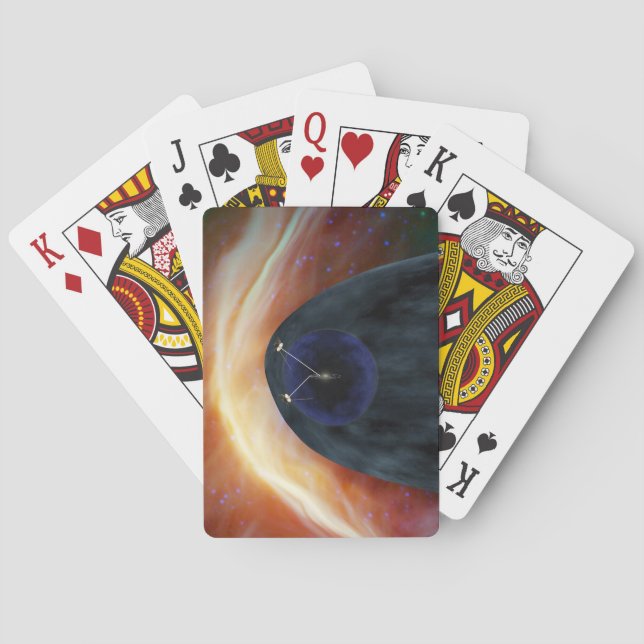 Two Voyager Spacecraft Exploring Turbulent Space. Playing Cards (Back)