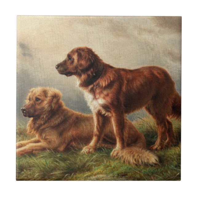 Two Watchful Dogs Tile (Front)
