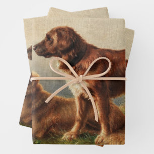 Two Watchful Dogs Wrapping Paper Sheet