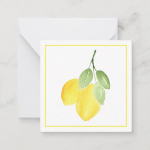 Two Watercolor Lemons Note Card