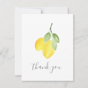 Two Watercolor Lemons Thank You Card