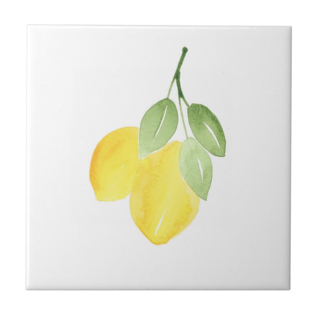 Two Watercolor Lemons Tile (Front)