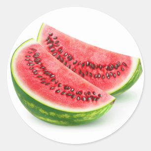 Two watermelon pieces classic round sticker
