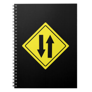 Two Way   Traffic Sign   Spiral Notebook