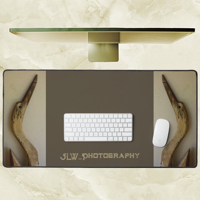 Two Weathered Herons Coastal Brown Customisable Desk Mat (Creator Uploaded)