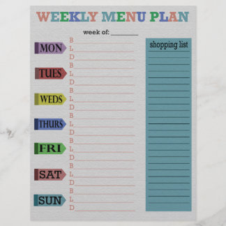 Two Week Menu Plan
