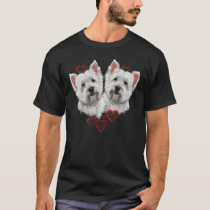 Two West Highland White Terrier Valentines Day Cou T-Shirt