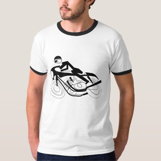 Two Wheel Footprint Black T-Shirt